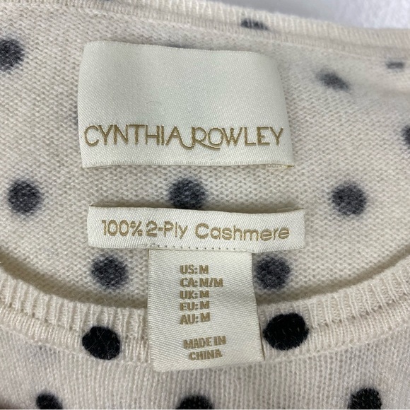 Cashmere sweater 2 ply polka dot sweater Cynthia Rowley - Picture 6 of 7